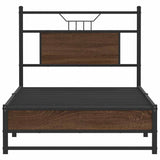 Bed Frame without Mattress Brown Oak 90x200 cm Engineered Wood 4107009