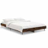 Bed Frame without Mattress Smoked Oak 120x190 cm Small Double Engineered Wood 832298