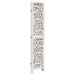 Room Divider 5 Panels White Solid Wood Paulownia 358743