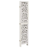 Room Divider 5 Panels White Solid Wood Paulownia 358743