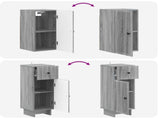 3 Piece Bathroom Cabinet Set EDE Grey Sonoma Engineered Wood 3417744