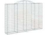 Arched Gabion Baskets 3 pcs 200x30x180/200 cm Galvanised Iron 3146195