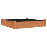 Garden Raised Bed with Liner Brown 120x120x25 cm Solid Wood Fir 364293