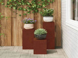 Plant Stand 3 pcs Rusty Weathering Steel 865833