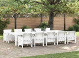 Garden Dining Set 11 pcs White and Light grey 3378764