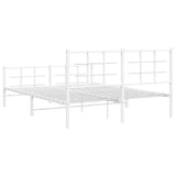 Metal Bed Frame without Mattress with Footboard White 150x200cm 355630