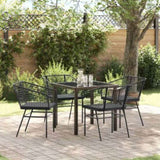 Garden Dining Set 5 pcs Black Poly Rattan 3380905