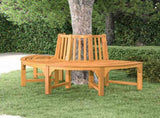 Half Round Tree Bench 160 cm Solid Wood Eucalyptus 319423