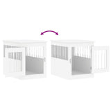 Dog Crate Furniture White 55x75x65 cm Engineered Wood 838316