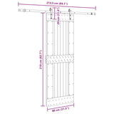 Sliding Door with Hardware Set 80x210 cm Solid Wood Pine 3332743