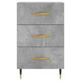 ZNTS Bedside Cabinet Concrete Grey 40x40x66 cm Engineered Wood 827640