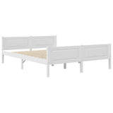 Bed Frame White Solid pinewood, plywood Double 322107