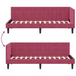 Corner Bed Frame with Headboard Wine red 80 x 200 cm Velvet 42016412