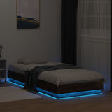 Bed Frame without Mattress with LED Lights Brown Oak 100x200 cm 839510