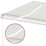 ZNTS Manual Retractable Awning with LED 600x300 cm Cream 3069602