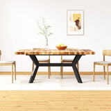 244805 Dining Table Solid Mango Wood and Steel Cross 180 cm