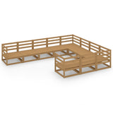 10 Piece Garden Lounge Set Solid Pinewood 3075997