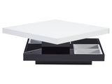 360&deg rotating coffee table, fully functional living room table, high-gloss tabletop with N605P257602B