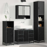 Bathroom Furniture Set 4 pcs Black Oak Engineered Wood 3402437