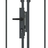 Garden Fence Gate with Arched Top Grey 400 x 100 cm Steel 42008955