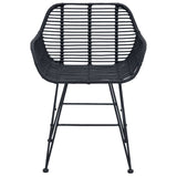 Dining Chair 2 pcs Rattan and Iron Black 55 x 50 x 74 cm 42011557