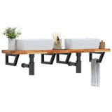 Basin Shelf Wall Mounted Steel and Solid Wood Acacia 3302755