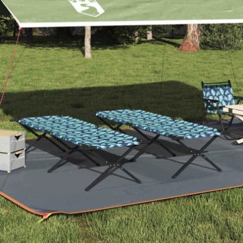 Folding Camping Bed Folding Manual Leaf pattern Oxford fabric 42003197