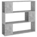 809183 Book Cabinet Room Divider Concrete Grey 100x24x94 cm