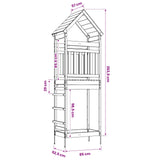 Outdoor Play Tower Natural 53 x 85 x 264 cm Solid Pine Wood 826529