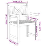 Garden Chairs 4 pcs Natural Solid Acacia Wood 3324846