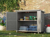 Garden Shed Wooden Garden Storage Shed 2 Door Unit Solid Fir Wood Garage Tool Organisation Cabinet, T3398P317758