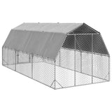 Chicken Run with Roof 2.5x6x2.25 m Galvanised Steel 3328522