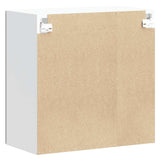 Kitchen Wall Cabinet with Glass Door Lucca High Gloss White Engineered Wood 853909