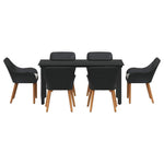 Garden Dining Set with Cushion 7 pcs Black Poly Rattan 3261674
