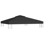 2-Tier Gazebo Top Cover 310 g/m² 3x3 m Black 312072