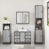 3 Piece Bathroom Furniture Set Grey Sonoma Engineered Wood 3300963