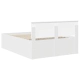 Bed Frame with Headboard White 160 x 200 cm Engineered Wood 3408557
