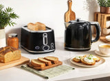 Polished Retro 40-100&degC Kettle and Toaster Set - Black T3398P425423
