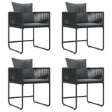 Garden Dining Set 5 pcs Black Steel 3335873