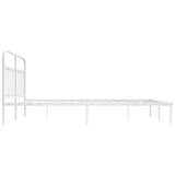Bed Frame White Powder-Coated Steel Double Bed Frame 352630