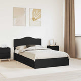 Storage Bed with Headboard Black 120 x 200 cm Engineered Wood 3413111