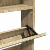 Shoe Cabinet 4-Layer Mirror Oak 63x17x134 cm 273935
