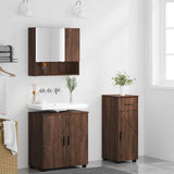Bathroom Furniture Set 3 pcs Brown Oak Engineered wood & Metal 3392960