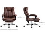 Home Office Chair Microfibre Desk Chair with Reclining Function Armrests Swivel Wheels Footrest T3398P328239
