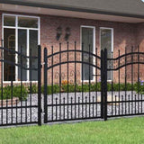 Fence Gate KAMPEN with Spear Top Black 103x100 cm Steel 151090