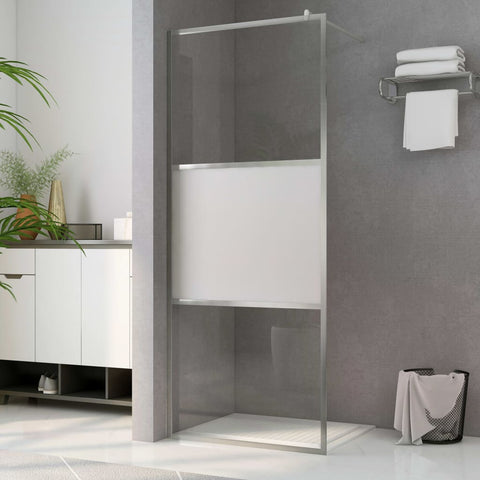 Walk-in Shower Wall with Half Frosted ESG Glass 100x195 cm 146642