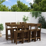 9 Piece Garden Bar Set Honey Brown Solid Wood Pine 3157820
