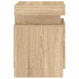 Bedside Cabinet with LED Lights Sonoma Oak 35x39x55 cm 836753