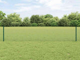 Welded Wire Fence with Posts 50 x 0.5 m PVC-Coated Steel Green 3336504