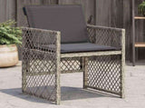 Garden Chairs with Cushions 4 pcs Grey Poly Rattan 364951